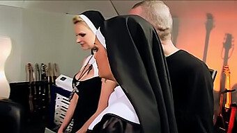 Seductive nuns indulge in hardcore group sex and taboo pleasures