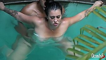 Sophia Wolf And Caroline Moraes In Steamy Poolside Encounter With Binho Ted And Tony Tigrao